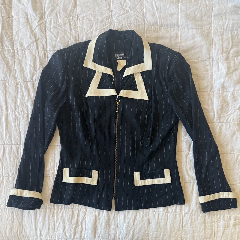 🖤 Vintage Pinstripe Suit Set | Dawn Joy Fashions | 80s–90s Power Suit